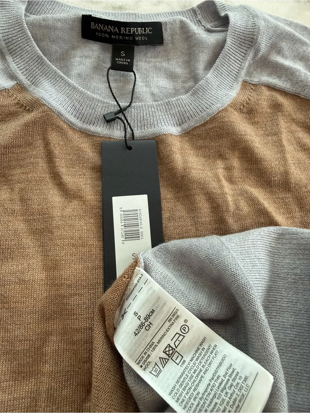 Banana Republic NWT 100% Merino Wool Colorblock Crewneck Sweater Women Size S